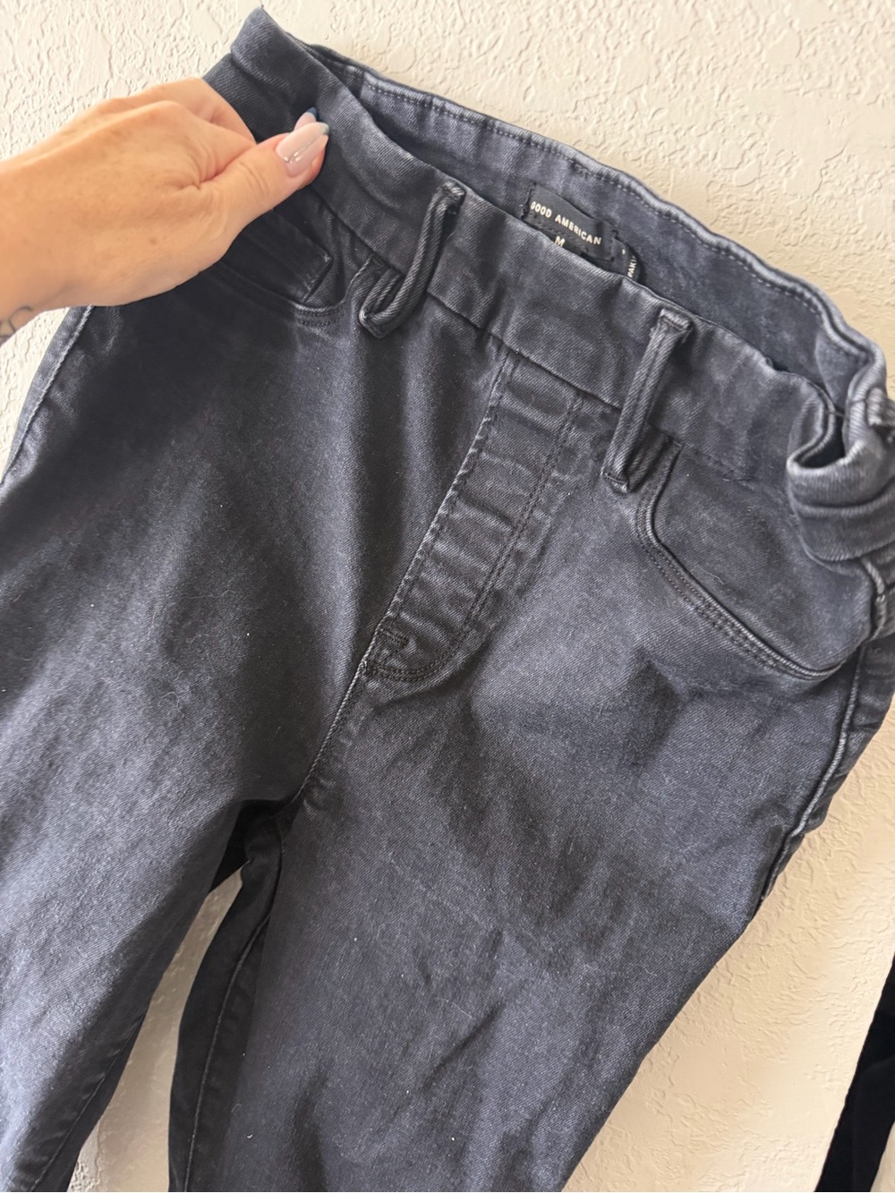 Good American Washed Black High-Rise Jeggings